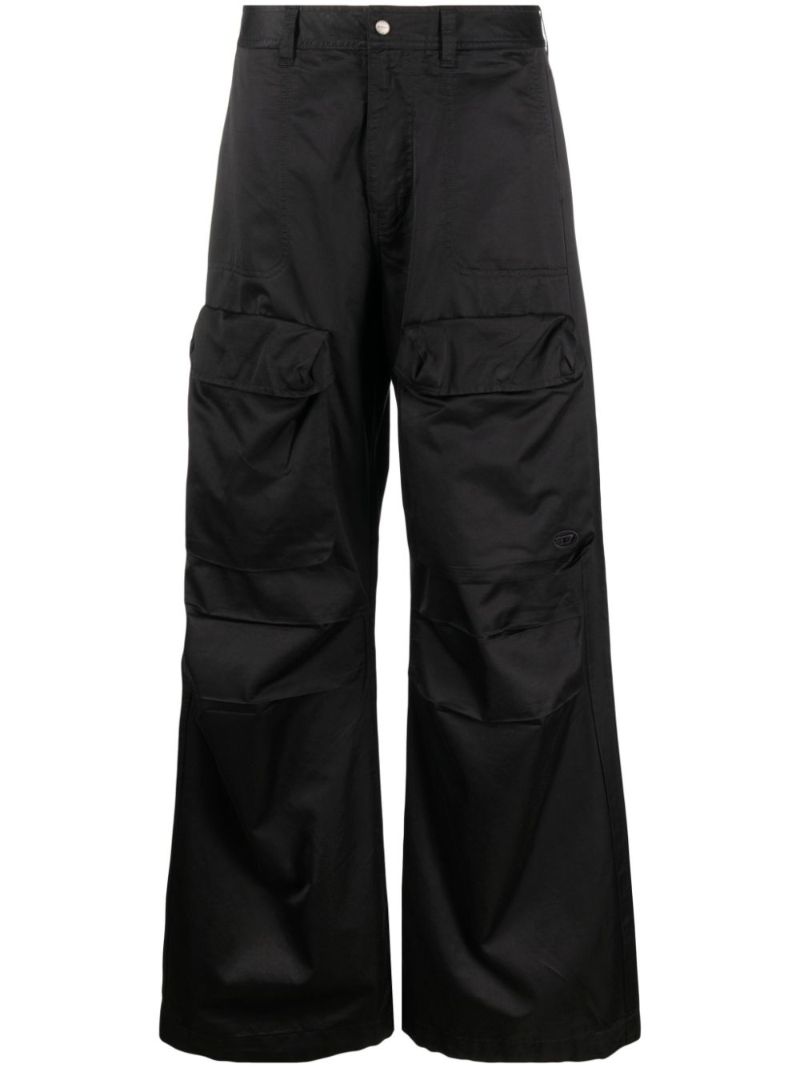 Black P-malvarosa-new Satin Cargo Trousers
