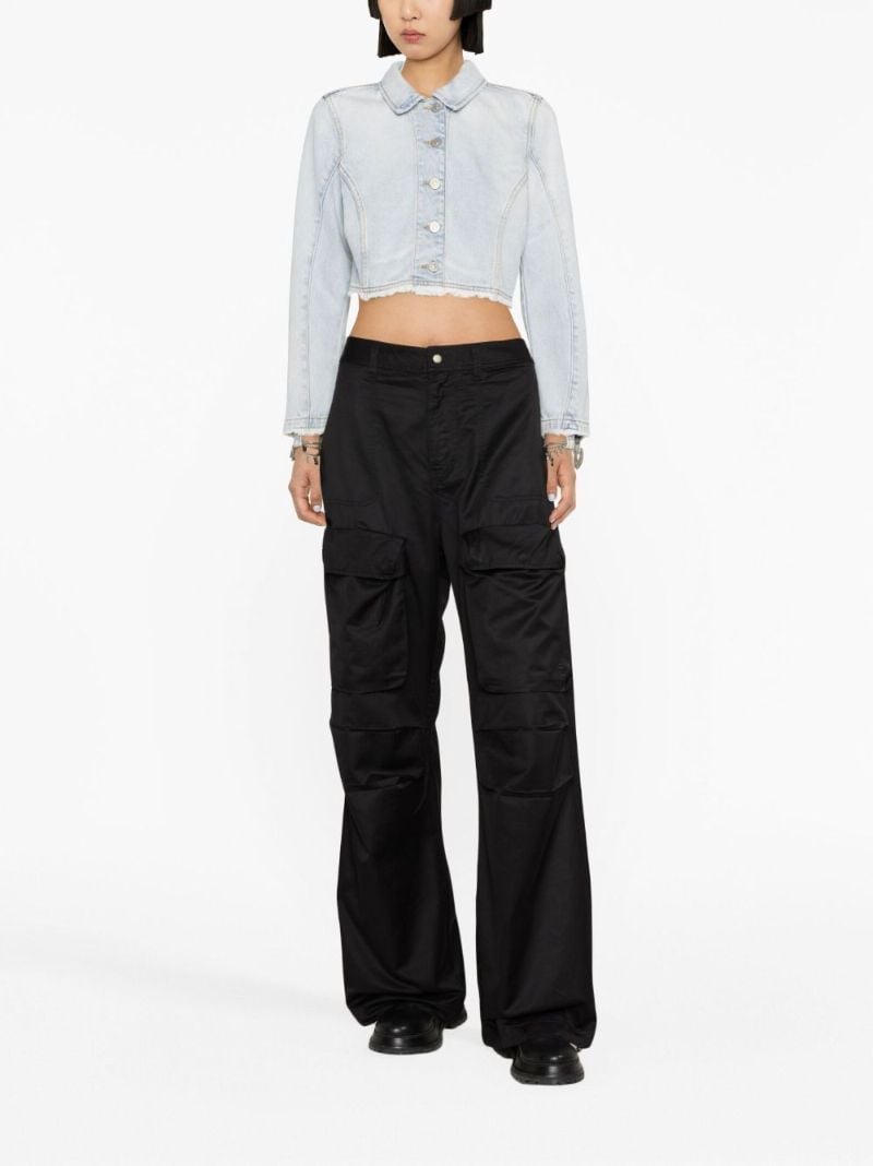 Black P-malvarosa-new Satin Cargo Trousers