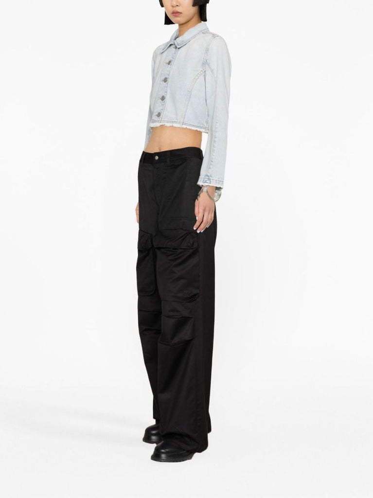 Black P-malvarosa-new Satin Cargo Trousers