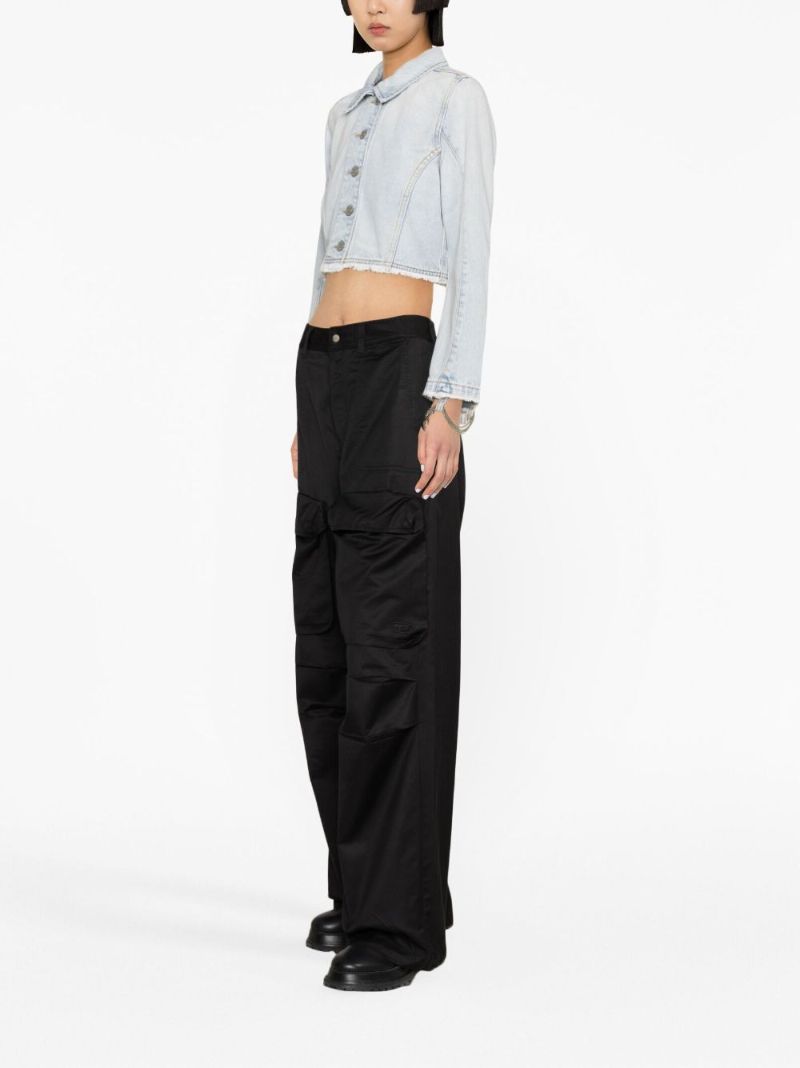 Black P-malvarosa-new Satin Cargo Trousers
