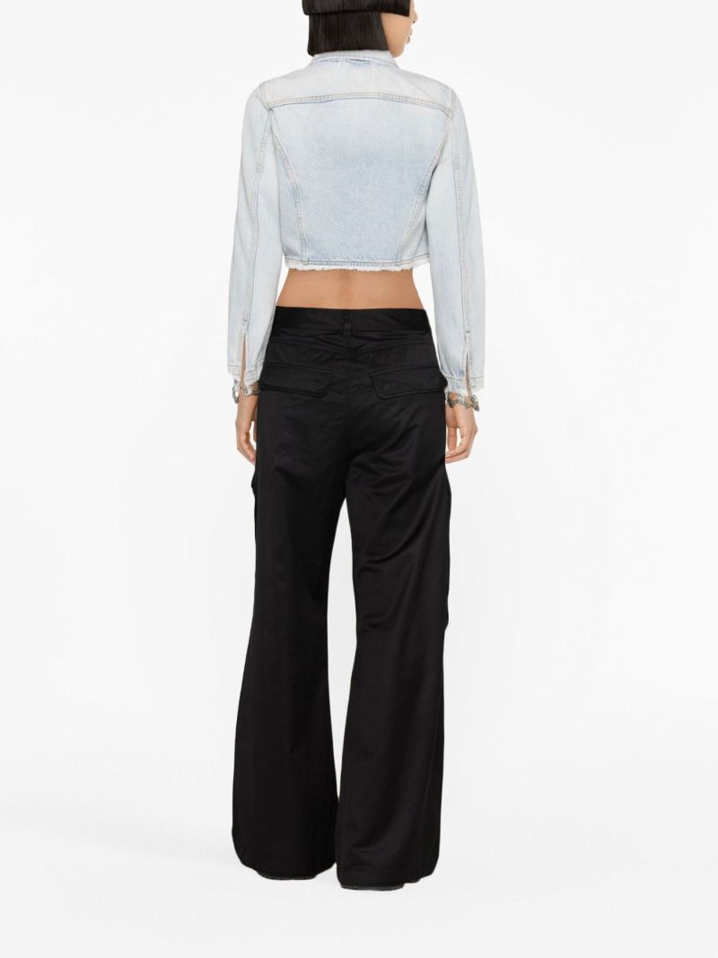 Black P-malvarosa-new Satin Cargo Trousers