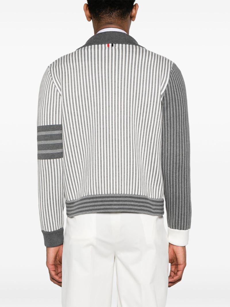 Grey Fun-mix Striped Cardigan