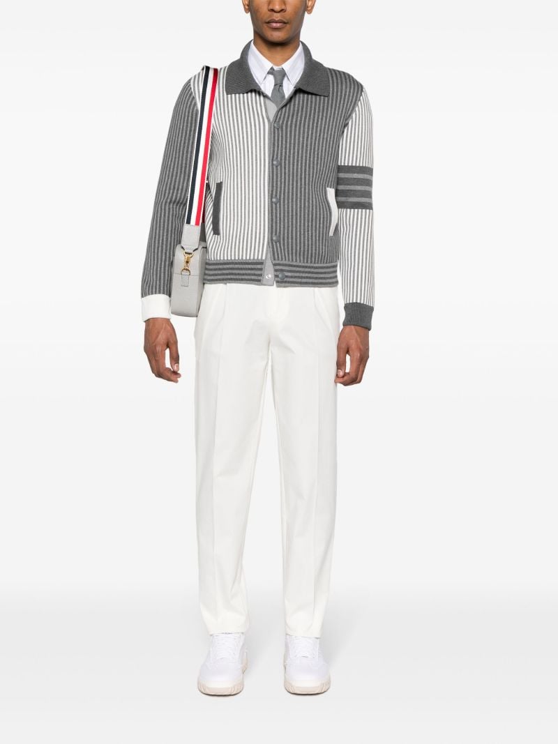 Grey Fun-mix Striped Cardigan