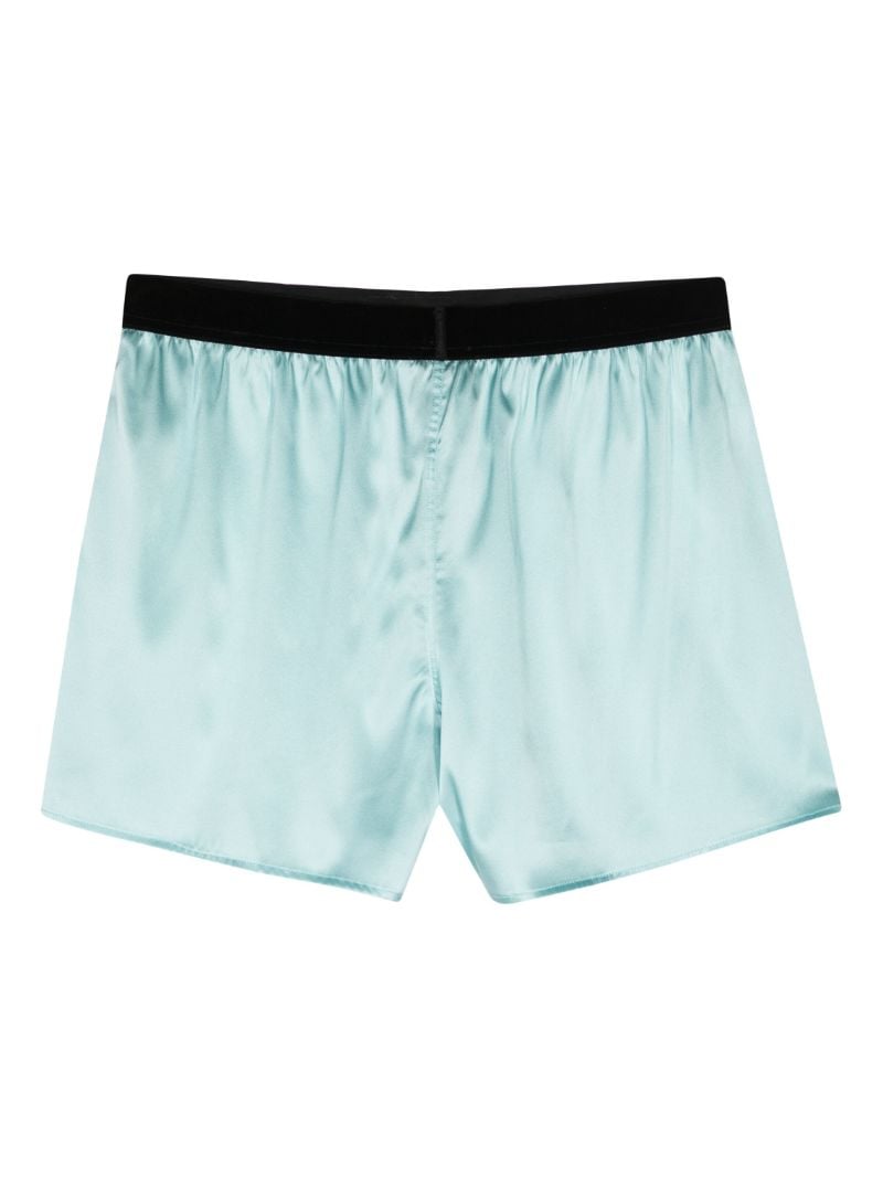 Blue Elasticated Logo-waistband Shorts