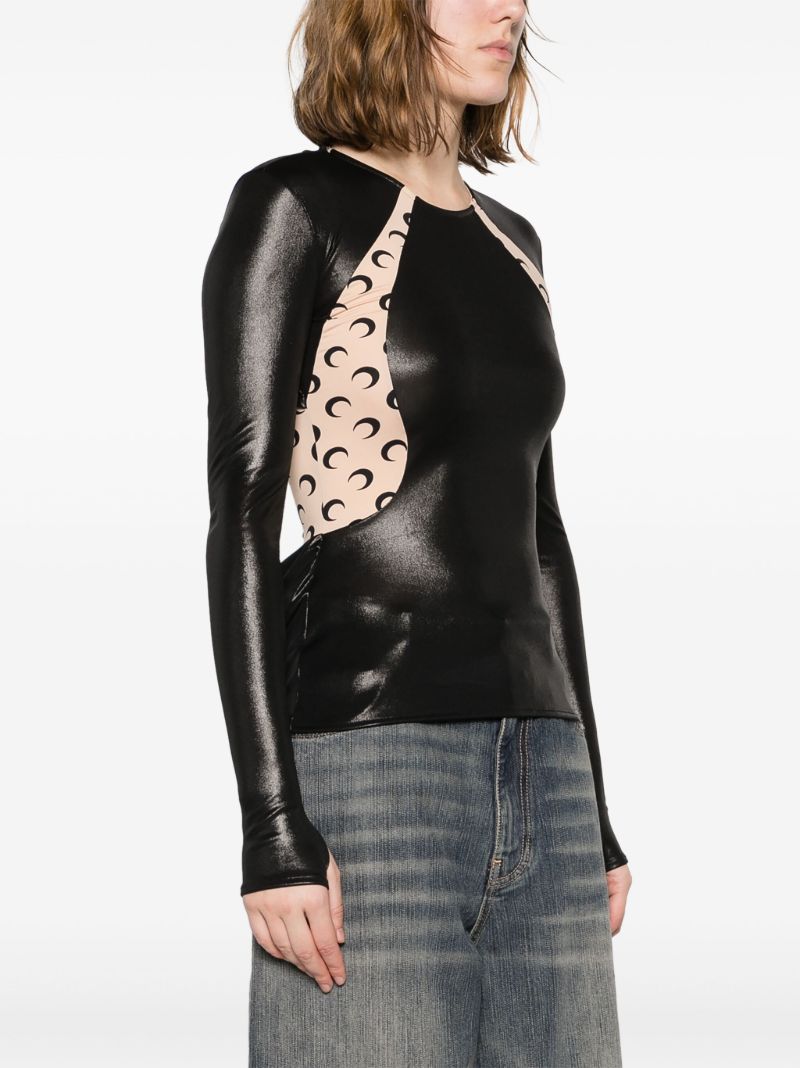 Black Regenerated Crescent Moon-print Top