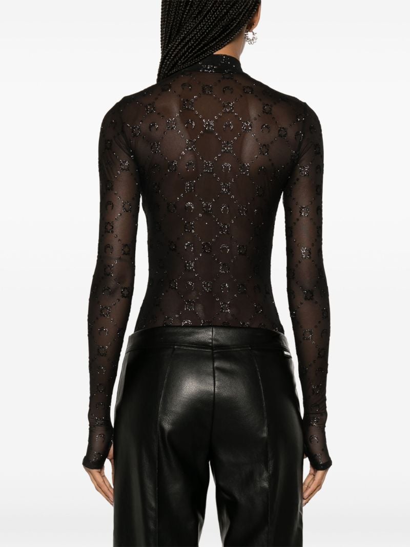 Black Regenerated Moonogram-flocked Top