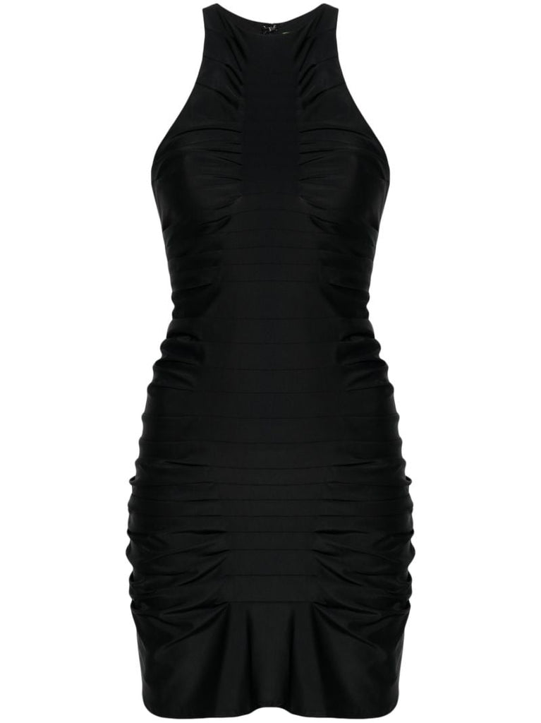 Black Deni Draped Mini Dress