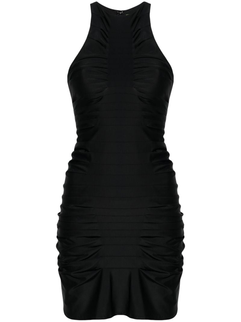 Black Deni Draped Mini Dress