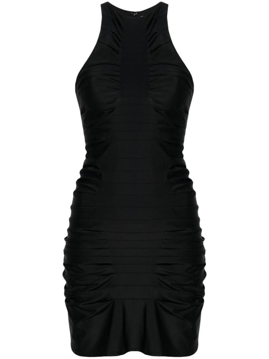 Black Deni Draped Mini Dress