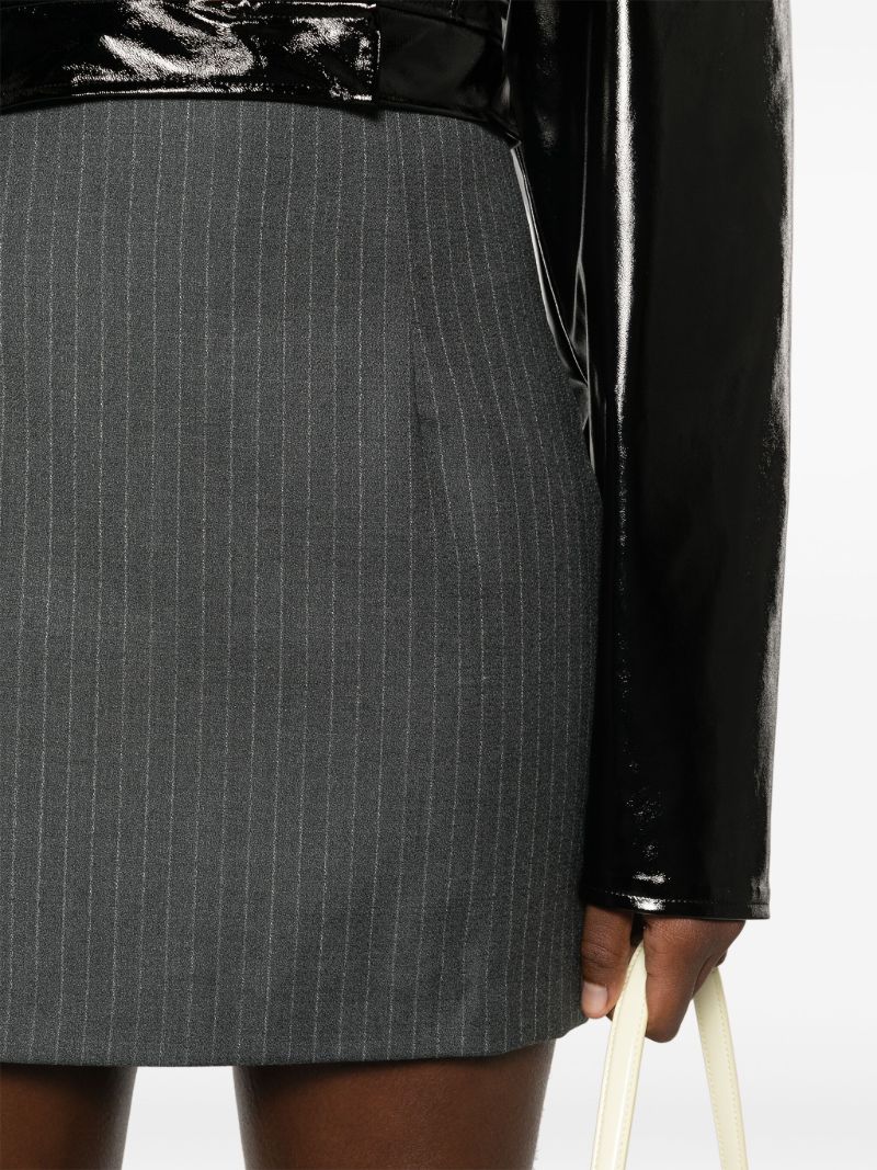 Grey Mani Pinstripe Pencil Mini Skirt