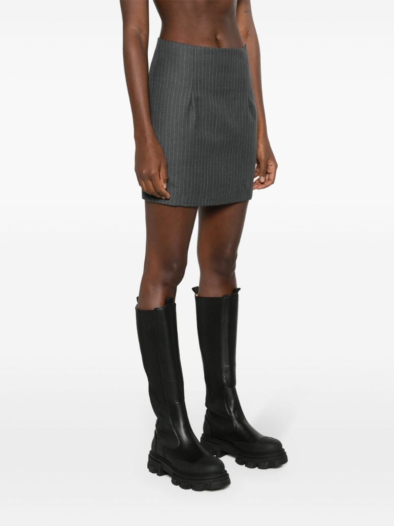 Grey Mani Pinstripe Pencil Mini Skirt