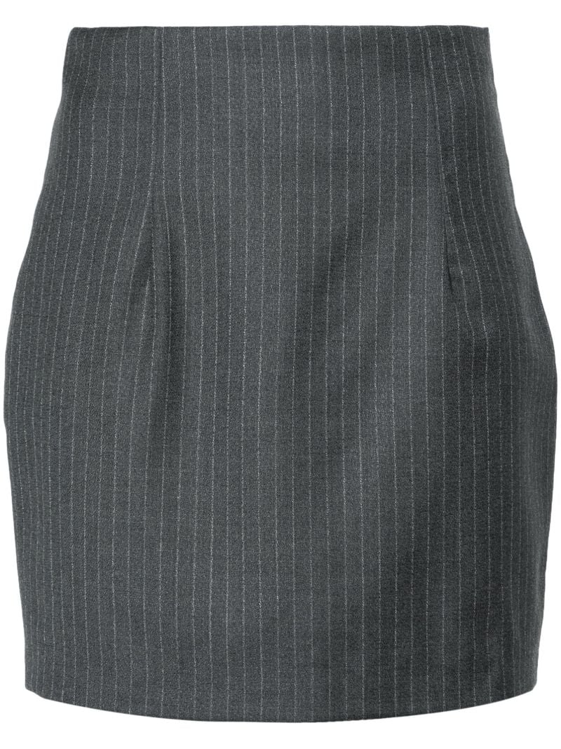 Grey Mani Pinstripe Pencil Mini Skirt