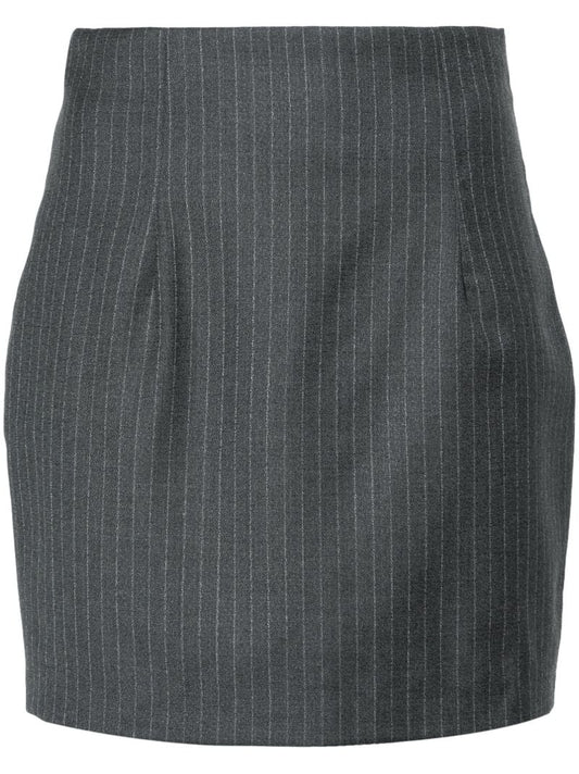 Grey Mani Pinstripe Pencil Mini Skirt