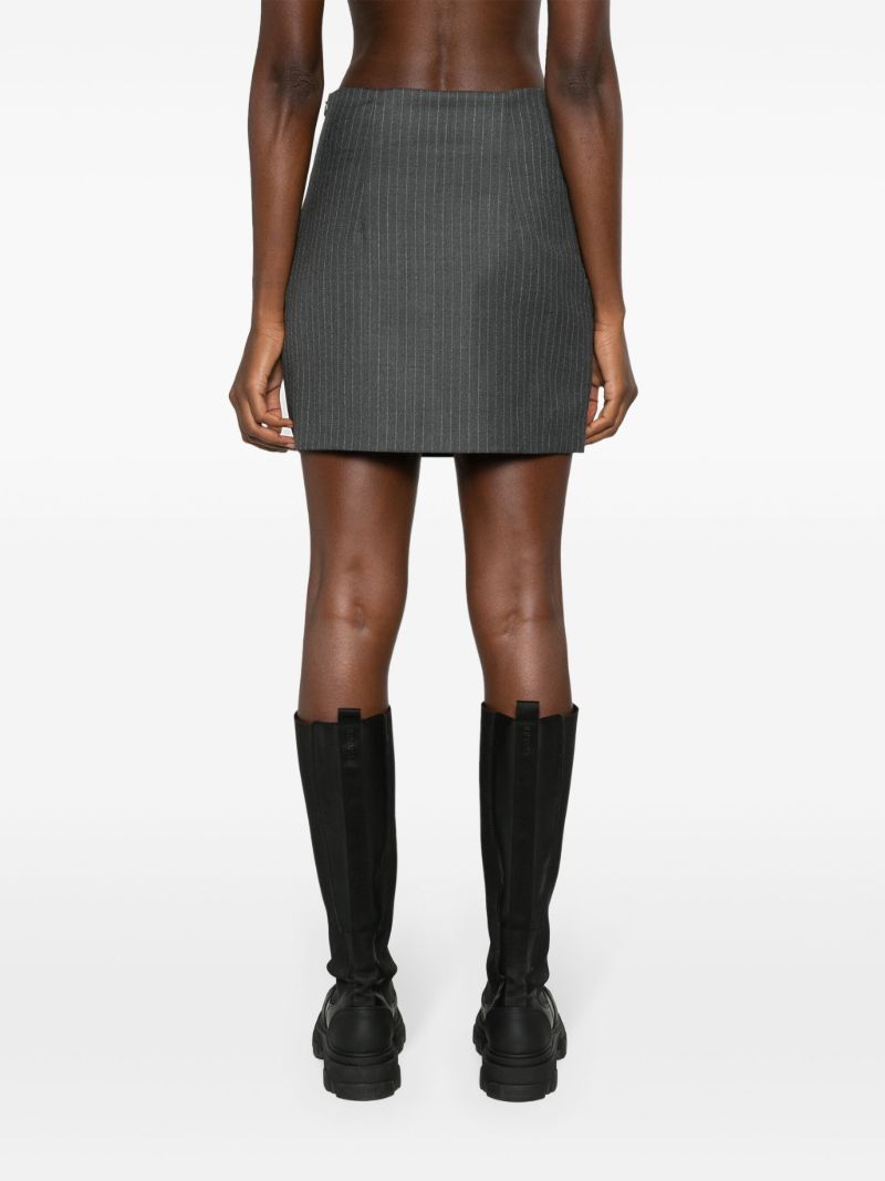 Grey Mani Pinstripe Pencil Mini Skirt