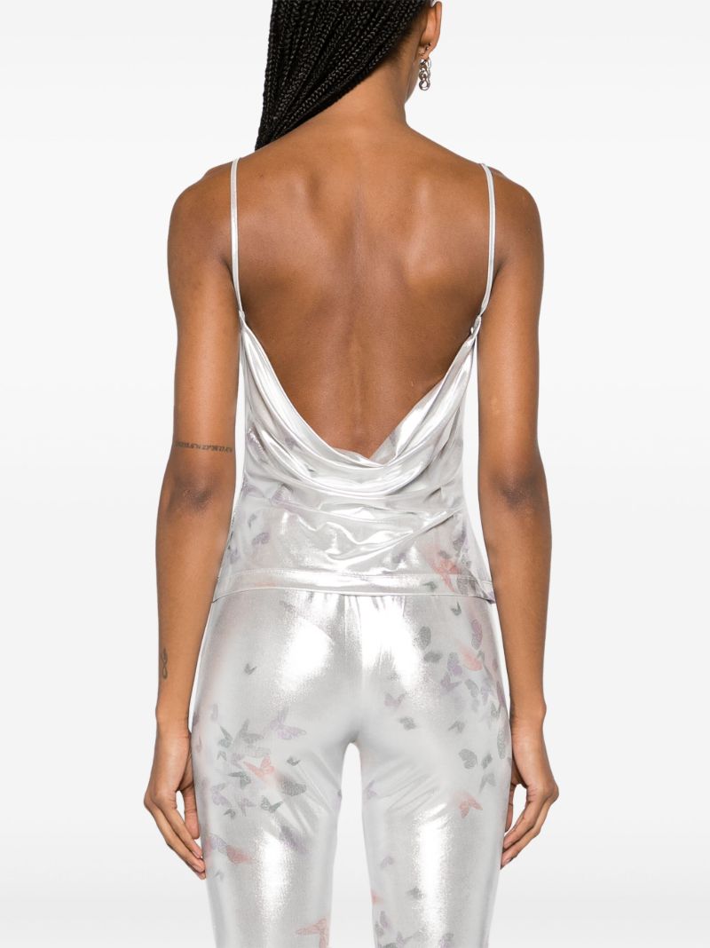 Silver-tone Ita Laminated Camisole Top