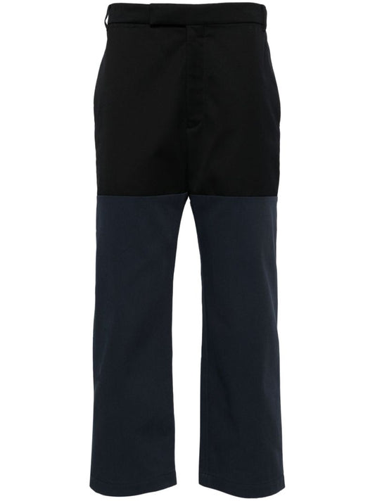 Blue Unconstructed Combo Straight-leg Trousers