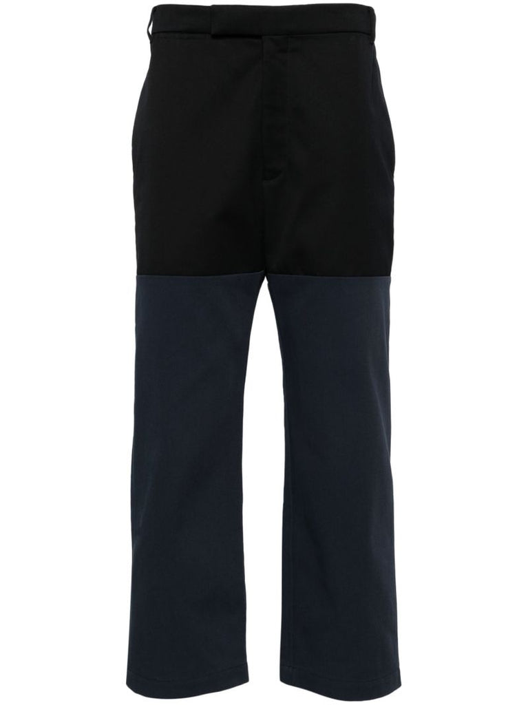 Blue Unconstructed Combo Straight-leg Trousers
