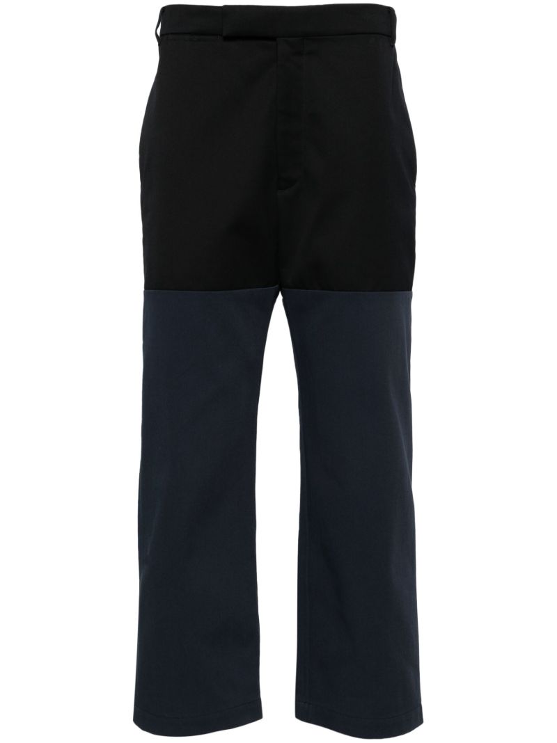 Blue Unconstructed Combo Straight-leg Trousers