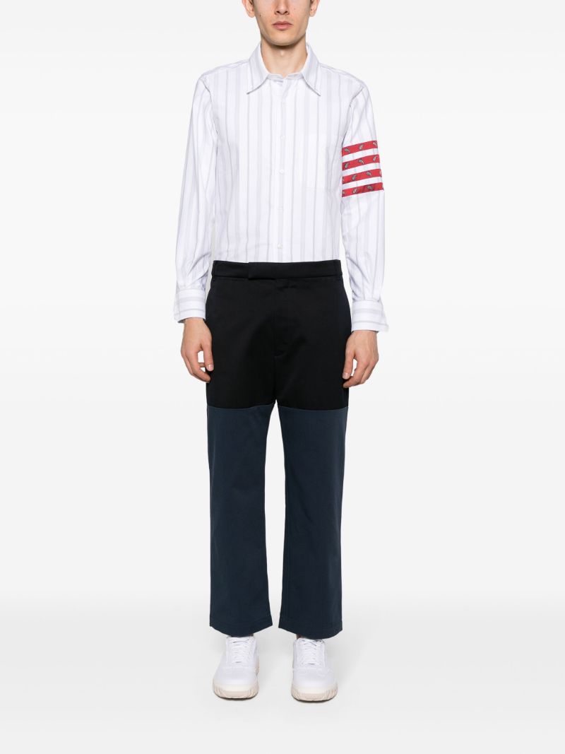 Blue Unconstructed Combo Straight-leg Trousers