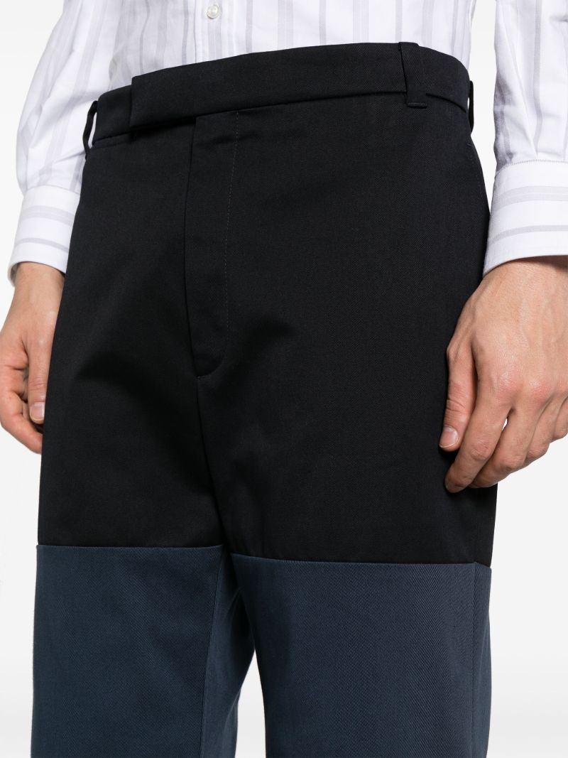 Blue Unconstructed Combo Straight-leg Trousers