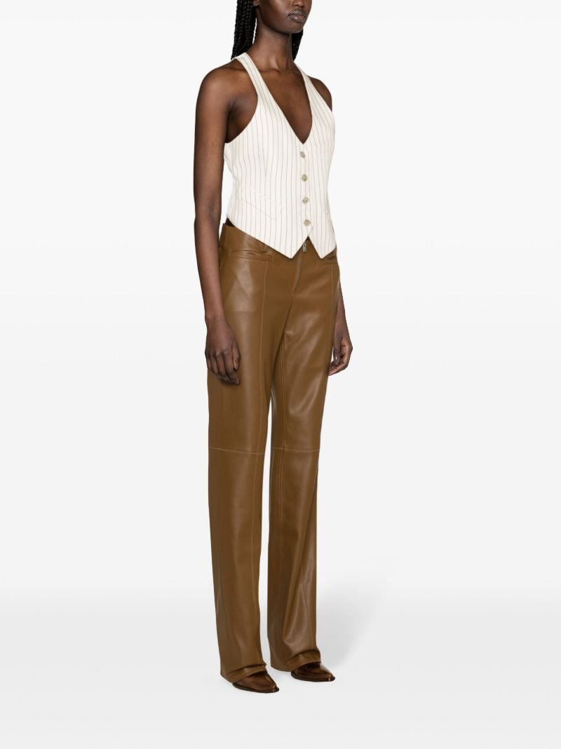 Neutral V-neck Striped Vest