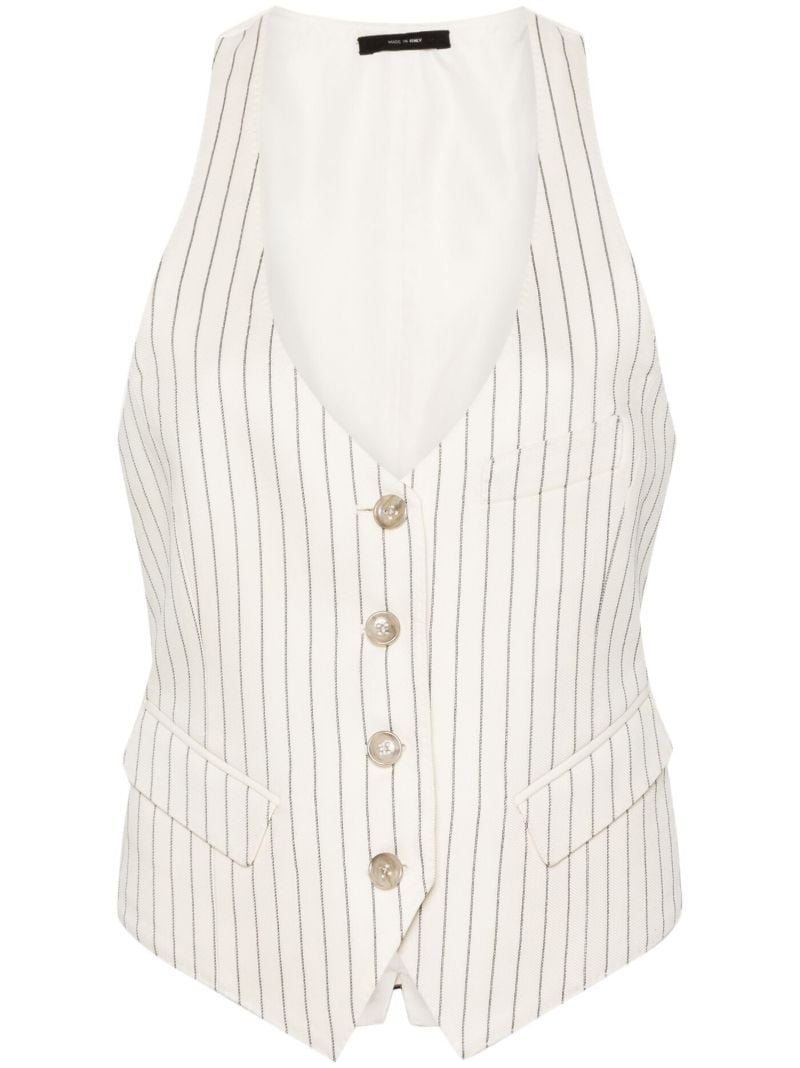 Neutral V-neck Striped Vest