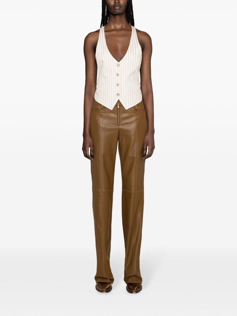 Neutral V-neck Striped Vest