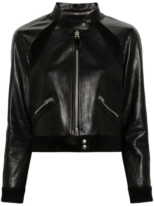 Black Zip-up Leather Jacket