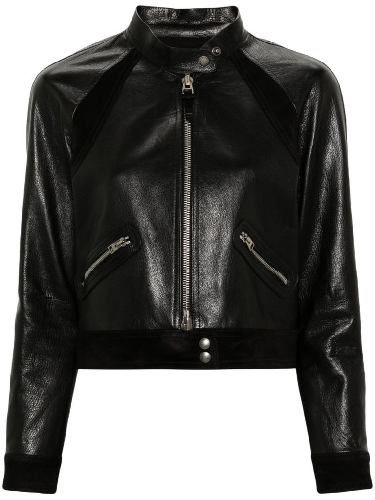 Black Zip-up Leather Jacket