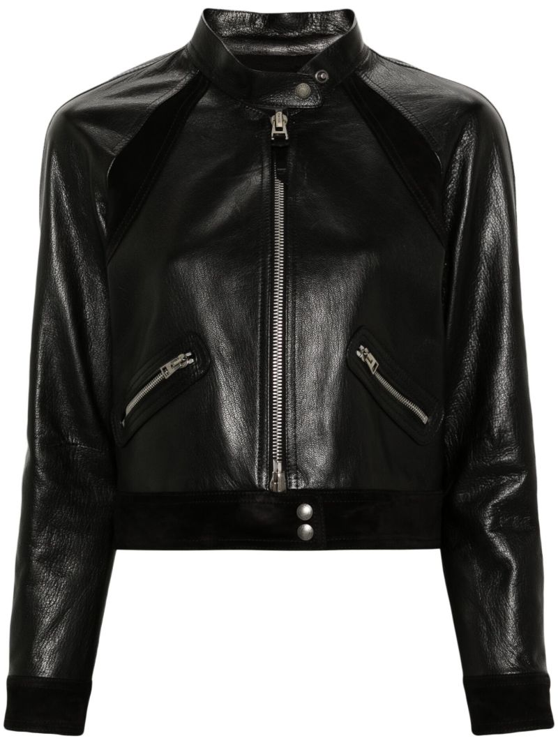 Black Zip-up Leather Jacket