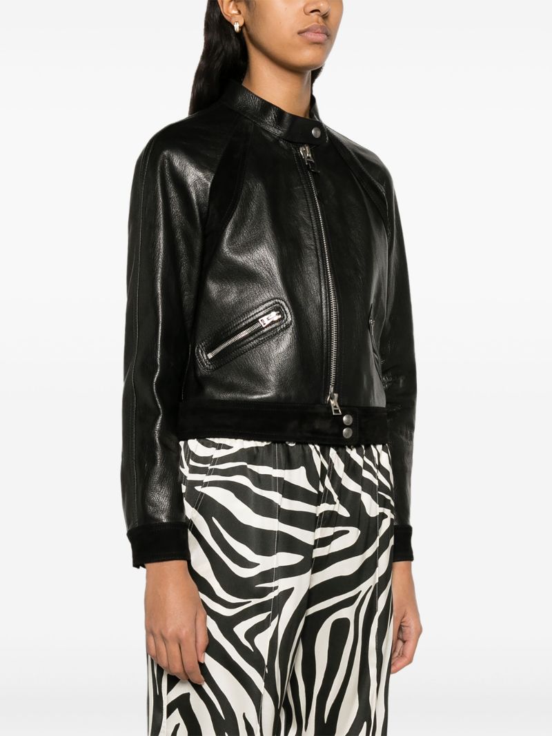 Black Zip-up Leather Jacket