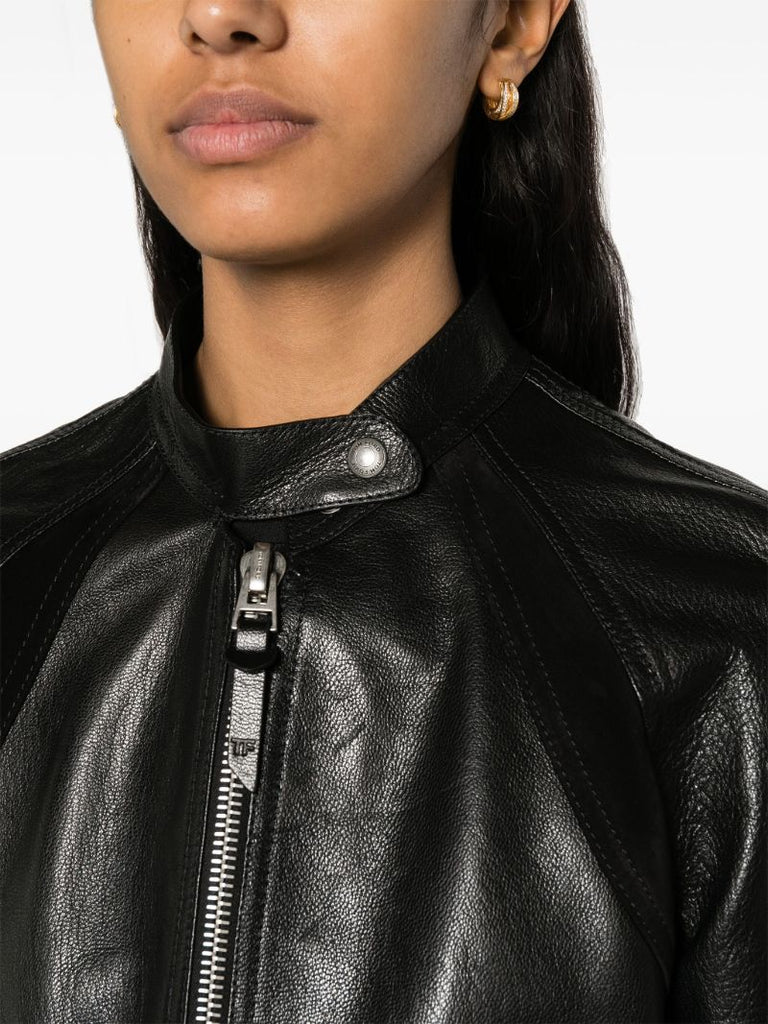 Black Zip-up Leather Jacket