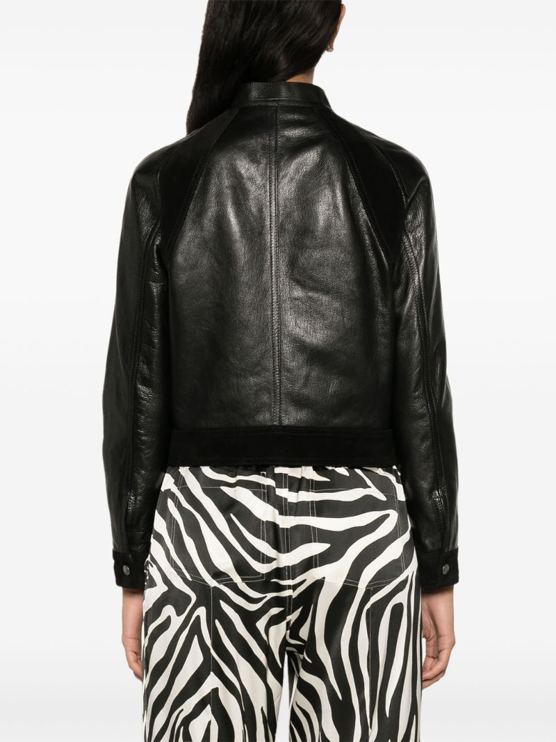 Black Zip-up Leather Jacket