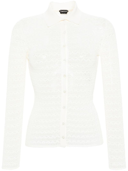 Neutral Open-knit Cardigan