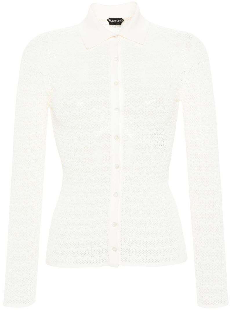 Neutral Open-knit Cardigan