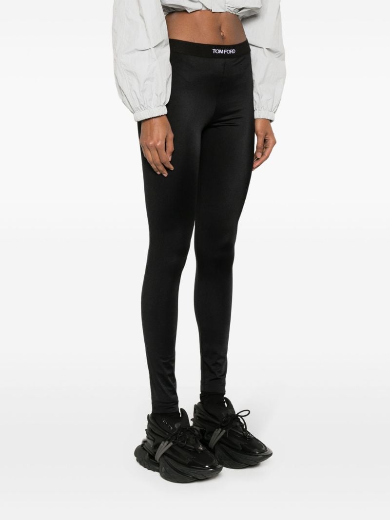 Black Logo-jacquard Leggings