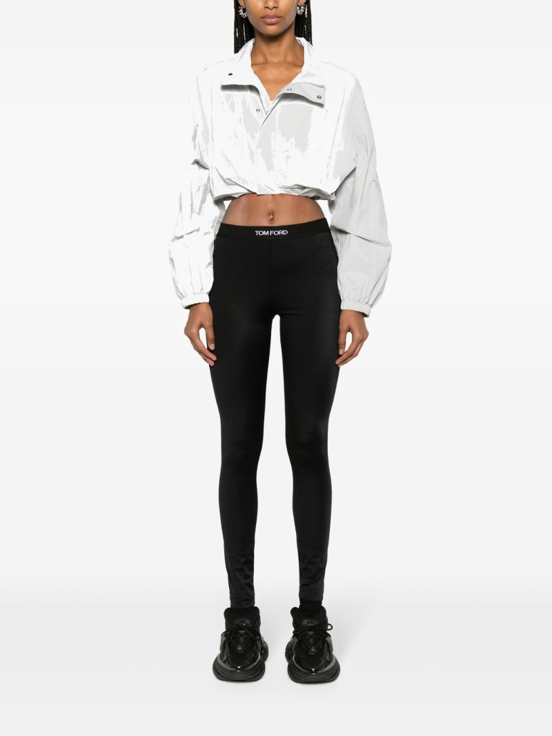 Black Logo-jacquard Leggings