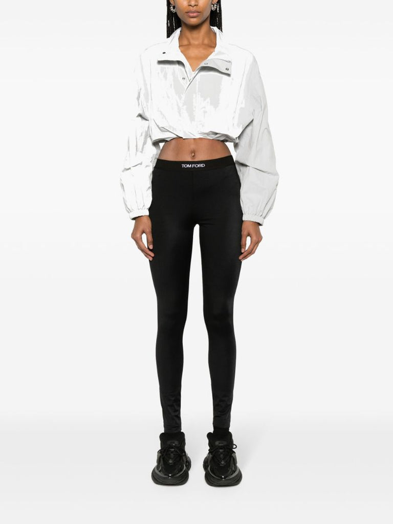 Black Logo-jacquard Leggings