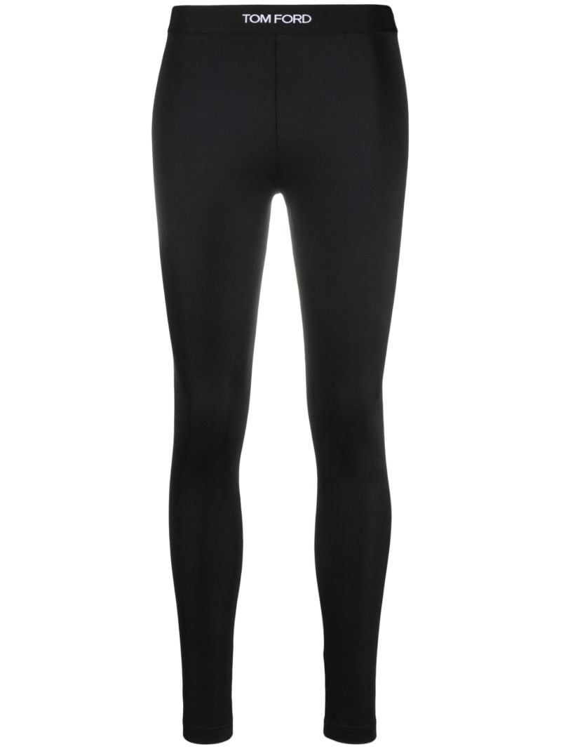 Black Logo-jacquard Leggings
