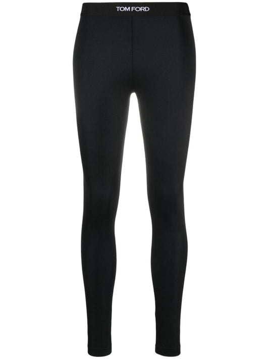 Black Logo-jacquard Leggings