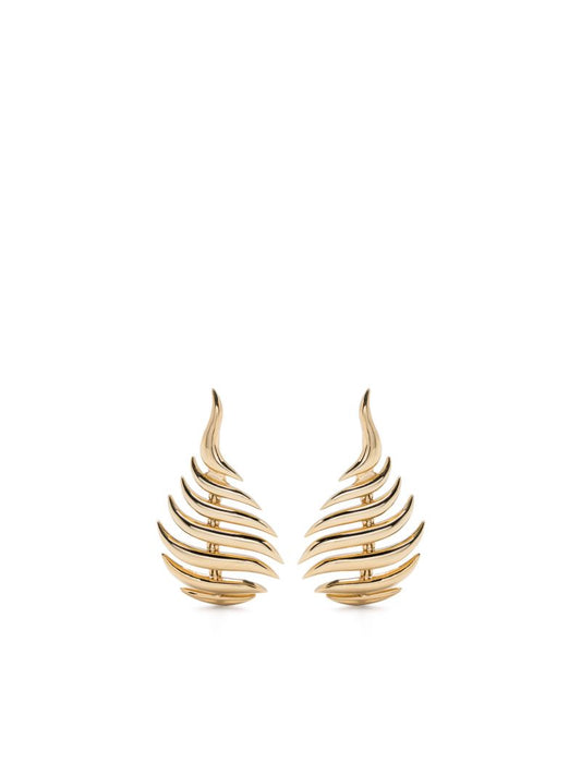 18k Yellow Gold Flame Mini Earrings