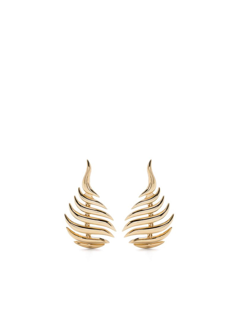 18k Yellow Gold Flame Mini Earrings