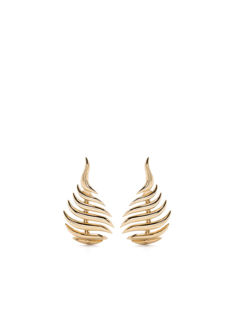 18k Yellow Gold Flame Mini Earrings