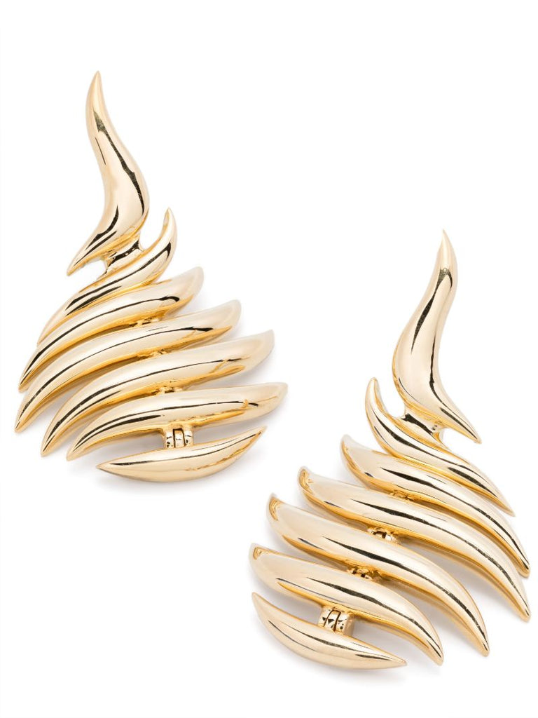 18k Yellow Gold Flame Mini Earrings
