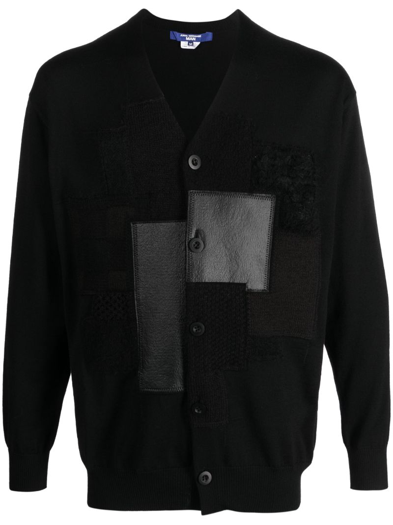 Black Panelled Wool Cardigan