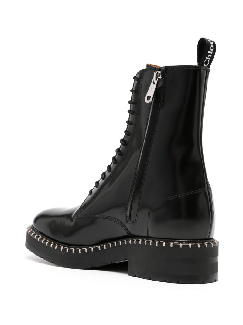 Black Noua Whipstitch Leather Ankle Boots