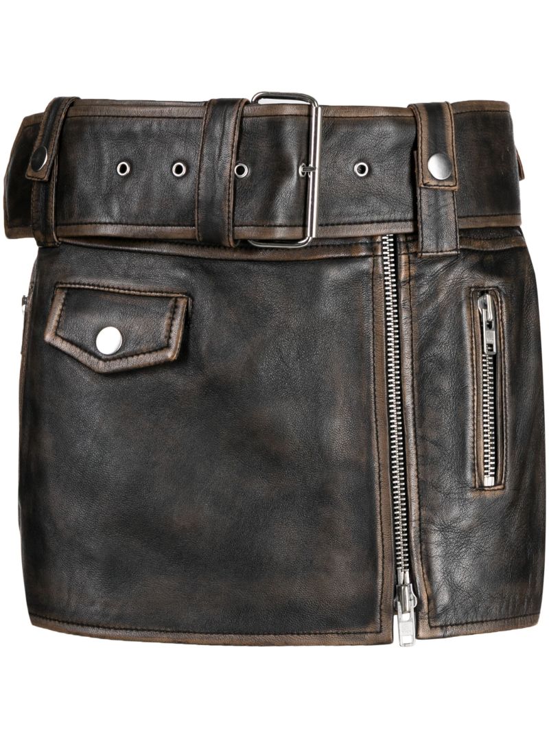 Black Biker Mini Skirt