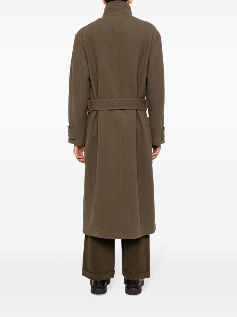 Green Tie-waist Wool Coat