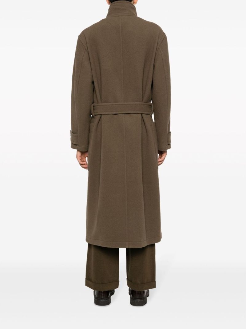 Green Tie-waist Wool Coat