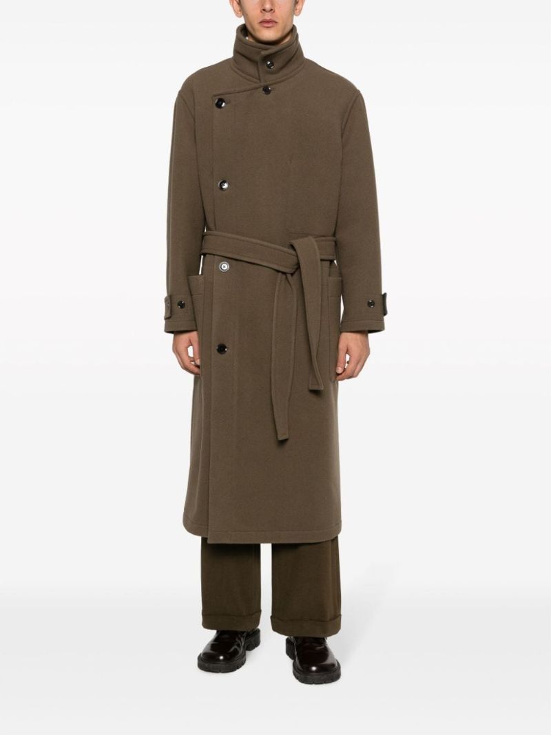 Green Tie-waist Wool Coat